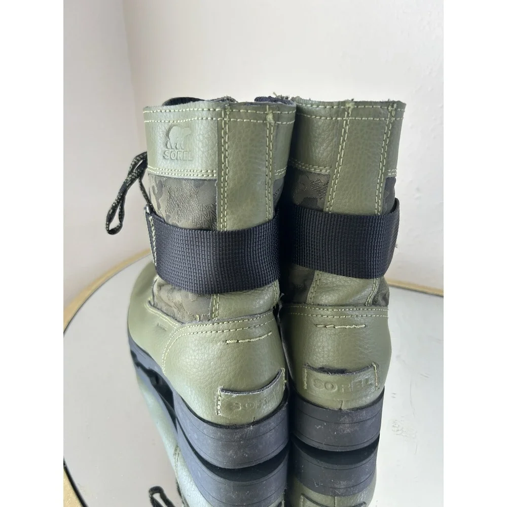 Sorel Emelie Conquest Boots Green Camo‎ Size 5